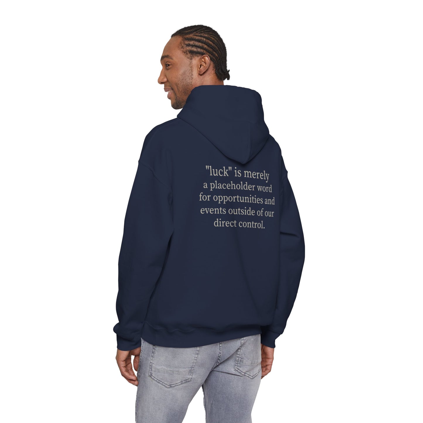 “luck” quote hoodie | klover sleeve print