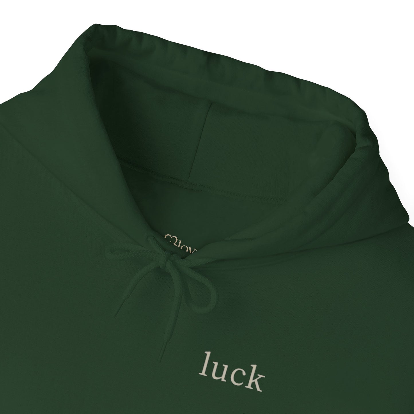 “luck” quote hoodie | klover sleeve print