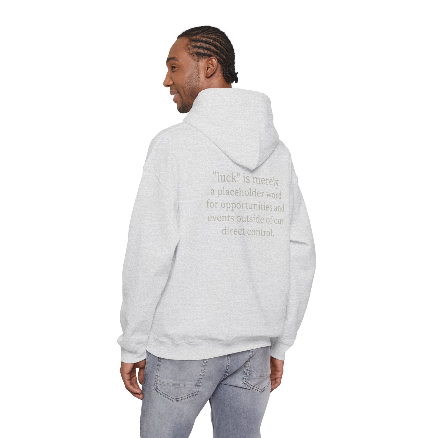 “luck” quote hoodie | klover sleeve print