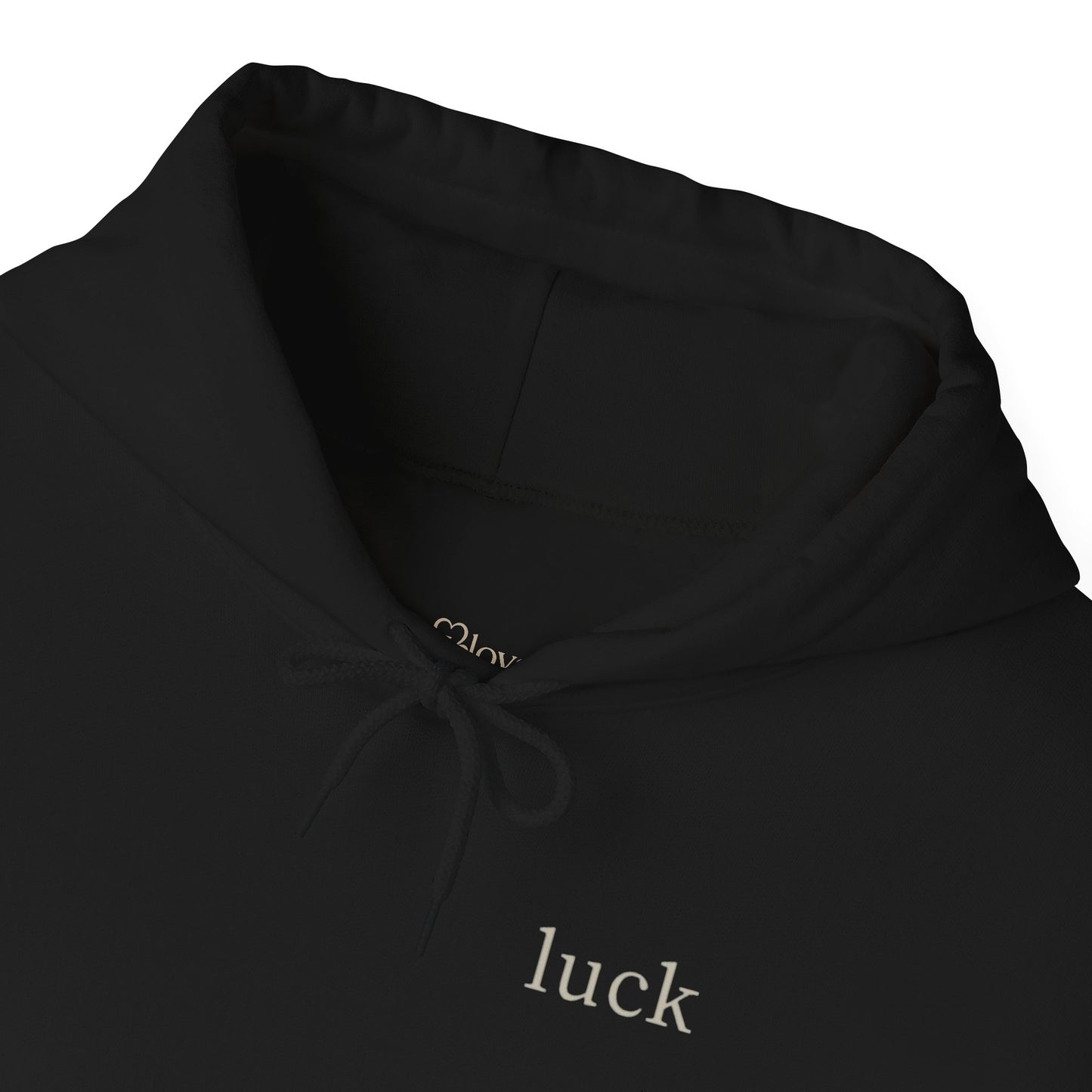 “luck” quote hoodie | klover sleeve print