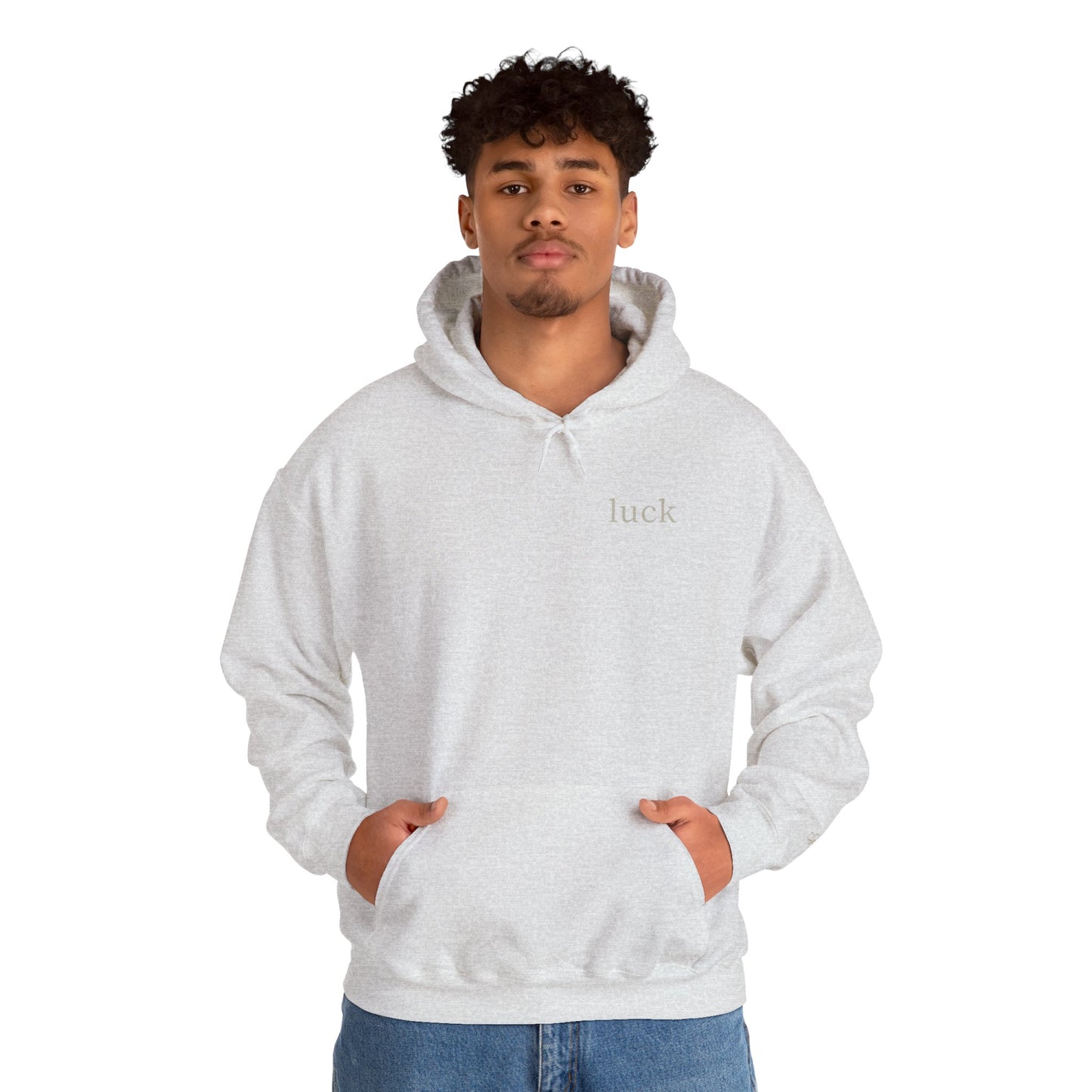 “luck” quote hoodie | klover sleeve print